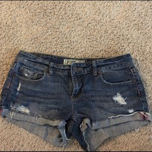 PINK denim cutoff shorts